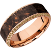 14K Rose Gold + Machine , Polish Finish