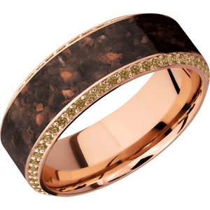 14K Rose Gold + Machine , Polish Finish