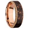 14K Rose Gold + Machine , Polish Finish