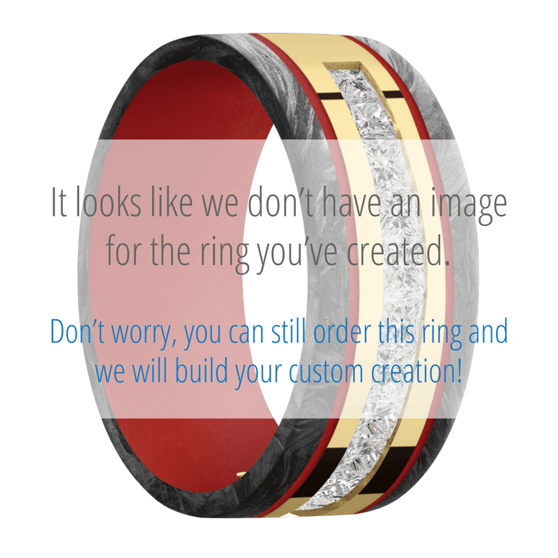 10K Yellow Gold + Polish Finish + USMC Red