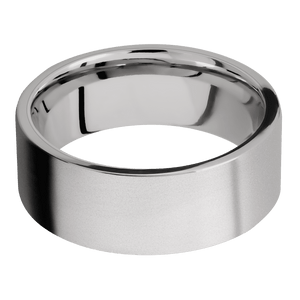 Titanium + Bead Finish + 14K White Gold