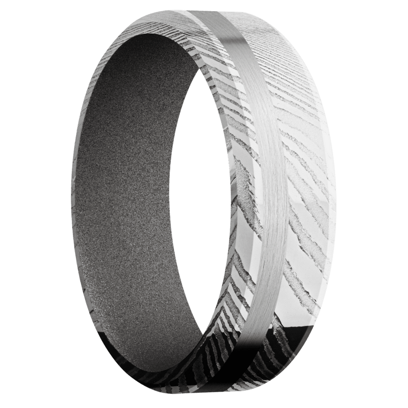 Damascus + Polish Finish + Gun Metal Grey