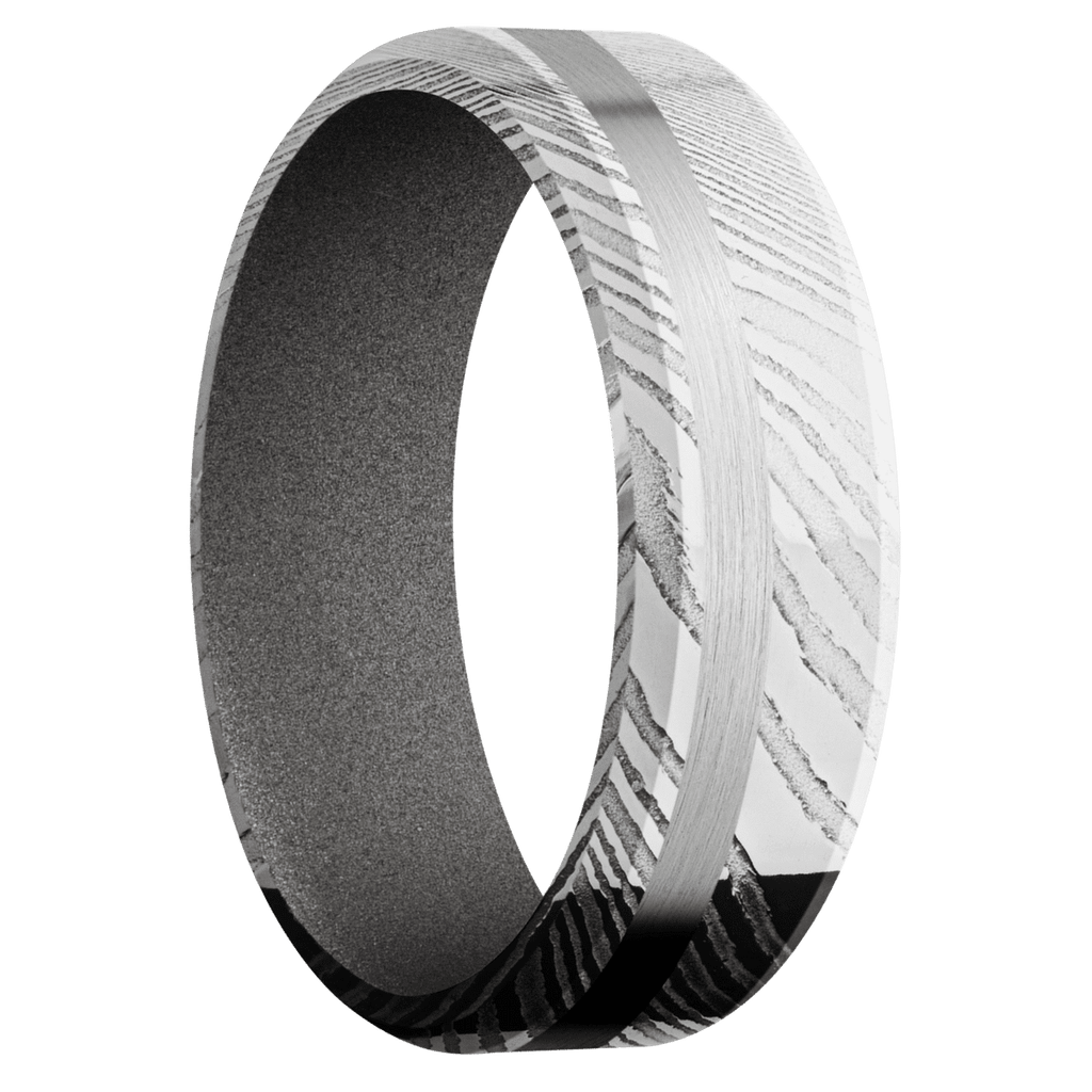 Damascus + Polish Finish + Gun Metal Grey