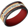 10K Yellow Gold + Polish Finish + USMC Red