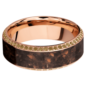 14K Rose Gold + Machine , Polish Finish
