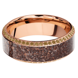 14K Rose Gold + Machine , Polish Finish