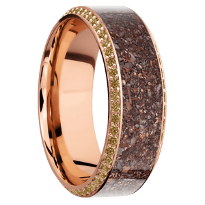 14K Rose Gold + Machine , Polish Finish