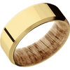 14K Yellow Gold + Polish , Satin Finish + Natural Oak