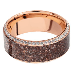 14K Rose Gold + Machine , Polish Finish