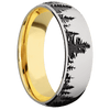Titanium + Polish Finish + 18K Yellow Gold