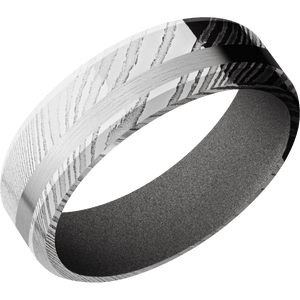 Damascus + Polish Finish + Gun Metal Grey