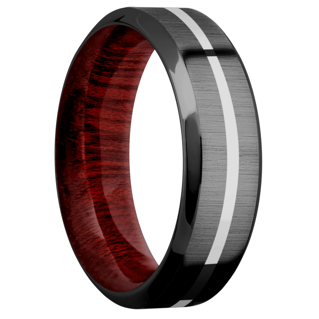 Zirconium + Crosssatinblack , Polish Finish + Blood Wood