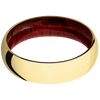 14K Yellow Gold + Polish Finish + Blood Wood