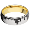 Titanium + Polish Finish + 18K Yellow Gold