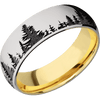 Titanium + Polish Finish + 18K Yellow Gold