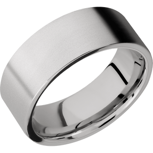 Titanium + Bead Finish + 14K White Gold