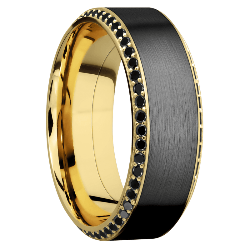 10K Yellow Gold + Satin , Polish Finish