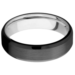 Zirconium + Satin , Polish Finish + 10K White Gold