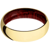 14K Yellow Gold + Polish Finish + Blood Wood