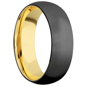 Zirconium + Anglesatin Finish + 14K Yellow Gold
