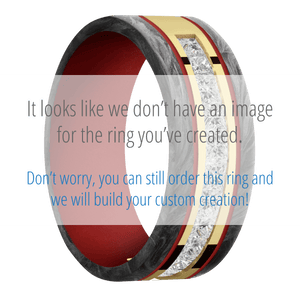 10K Yellow Gold + Polish Finish + USMC Red