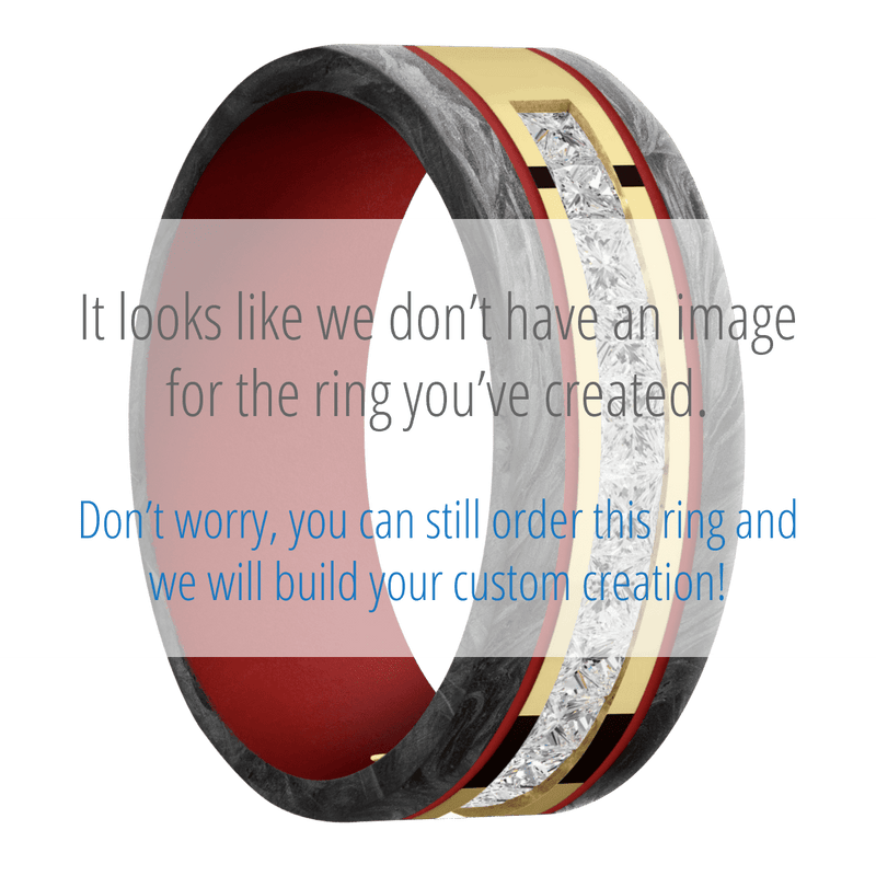 10K Yellow Gold + Polish Finish + USMC Red