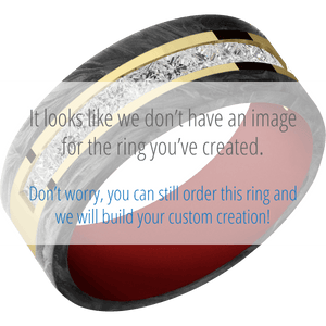 14K Yellow Gold + Polish Finish + USMC Red