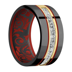 10K Yellow Gold + Polish Finish + Red Apple
