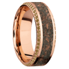 14K Rose Gold + Machine , Polish Finish