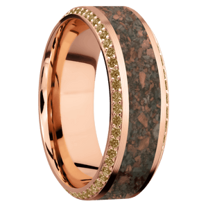 14K Rose Gold + Machine , Polish Finish