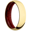 14K Yellow Gold + Polish Finish + Blood Wood