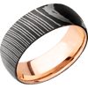 Damascus + Acid Finish + 14K Rose Gold