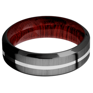 Zirconium + Crosssatinblack , Polish Finish + Blood Wood