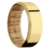 14K Yellow Gold + Polish , Satin Finish + Natural Oak