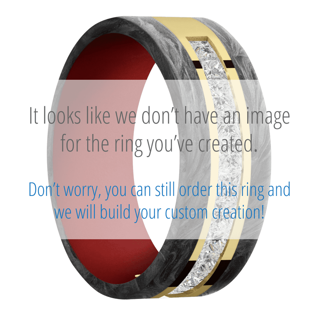 14K Yellow Gold + Polish Finish + USMC Red