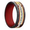 10K Yellow Gold + Polish Finish + USMC Red