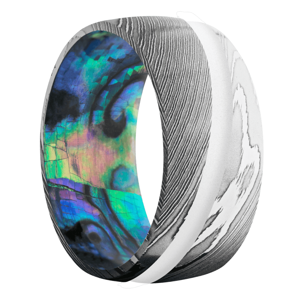 Damascus + Polish Finish + Abalone