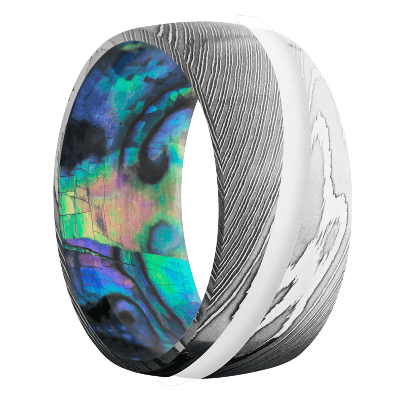 Damascus + Polish Finish + Abalone