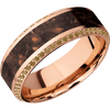 14K Rose Gold + Machine , Polish Finish
