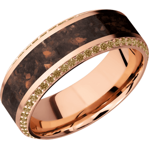 14K Rose Gold + Machine , Polish Finish