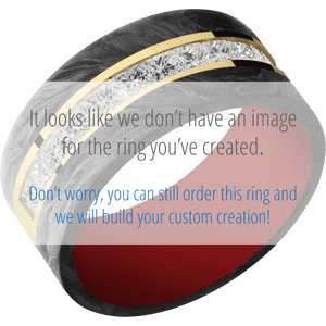 10K Yellow Gold + Polish Finish + USMC Red