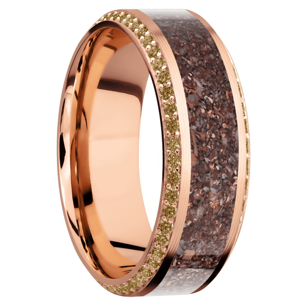 14K Rose Gold + Machine , Polish Finish