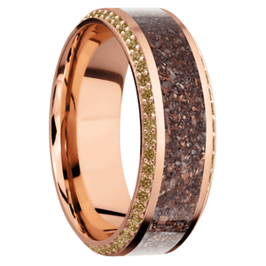14K Rose Gold + Machine , Polish Finish