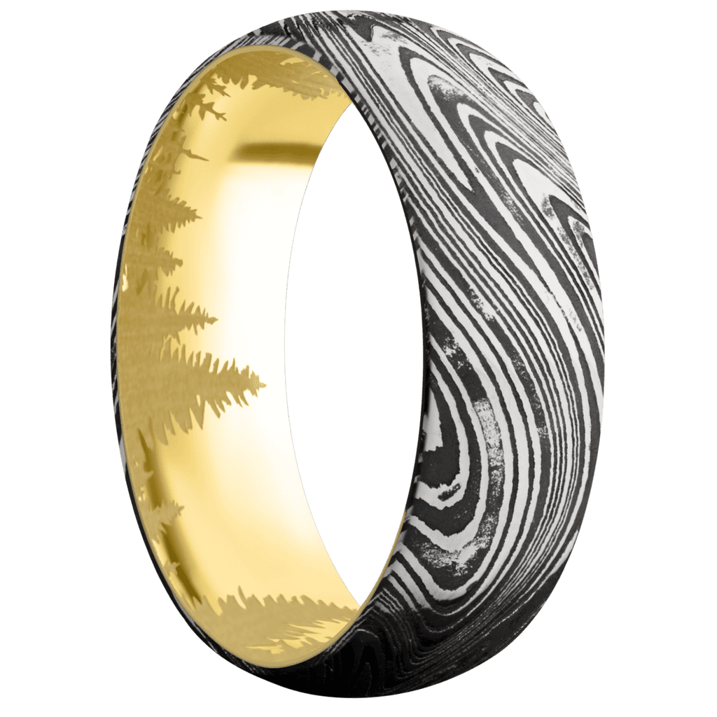 Marble + Acid Finish + 10K Yellow Gold