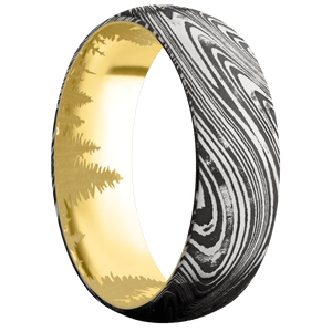 Marble + Acid Finish + 10K Yellow Gold