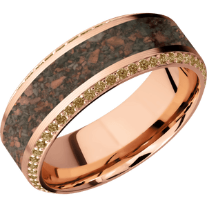 14K Rose Gold + Machine , Polish Finish