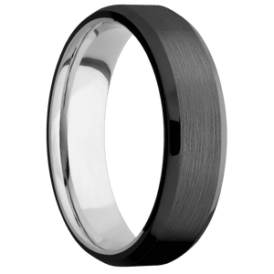 Zirconium + Satin , Polish Finish + 10K White Gold