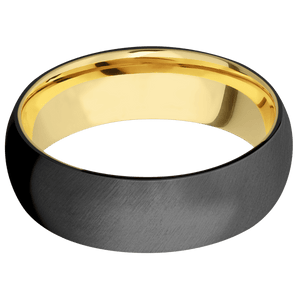 Zirconium + Anglesatin Finish + 14K Yellow Gold