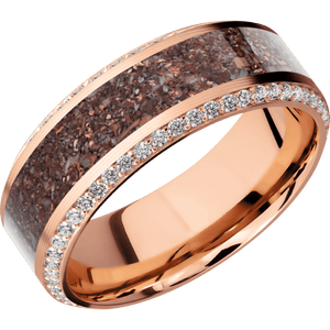 14K Rose Gold + Machine , Polish Finish