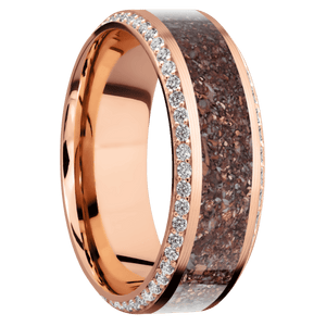 14K Rose Gold + Machine , Polish Finish